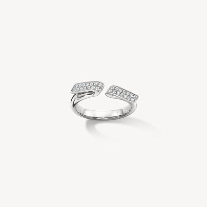INSIDE/OUT Diamond Flip Open Ring, 18K White Gold INSIDE/OUT Diamond Flip Open Ring, 18K White Gold, large