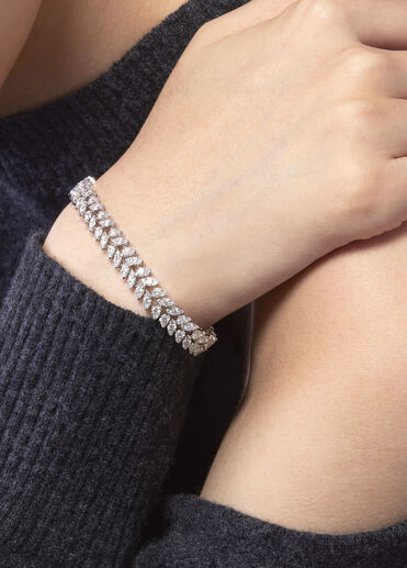 Aerial Dewdrop Double Line Bracelet,  Aerial Dewdrop Double Line Bracelet, , large