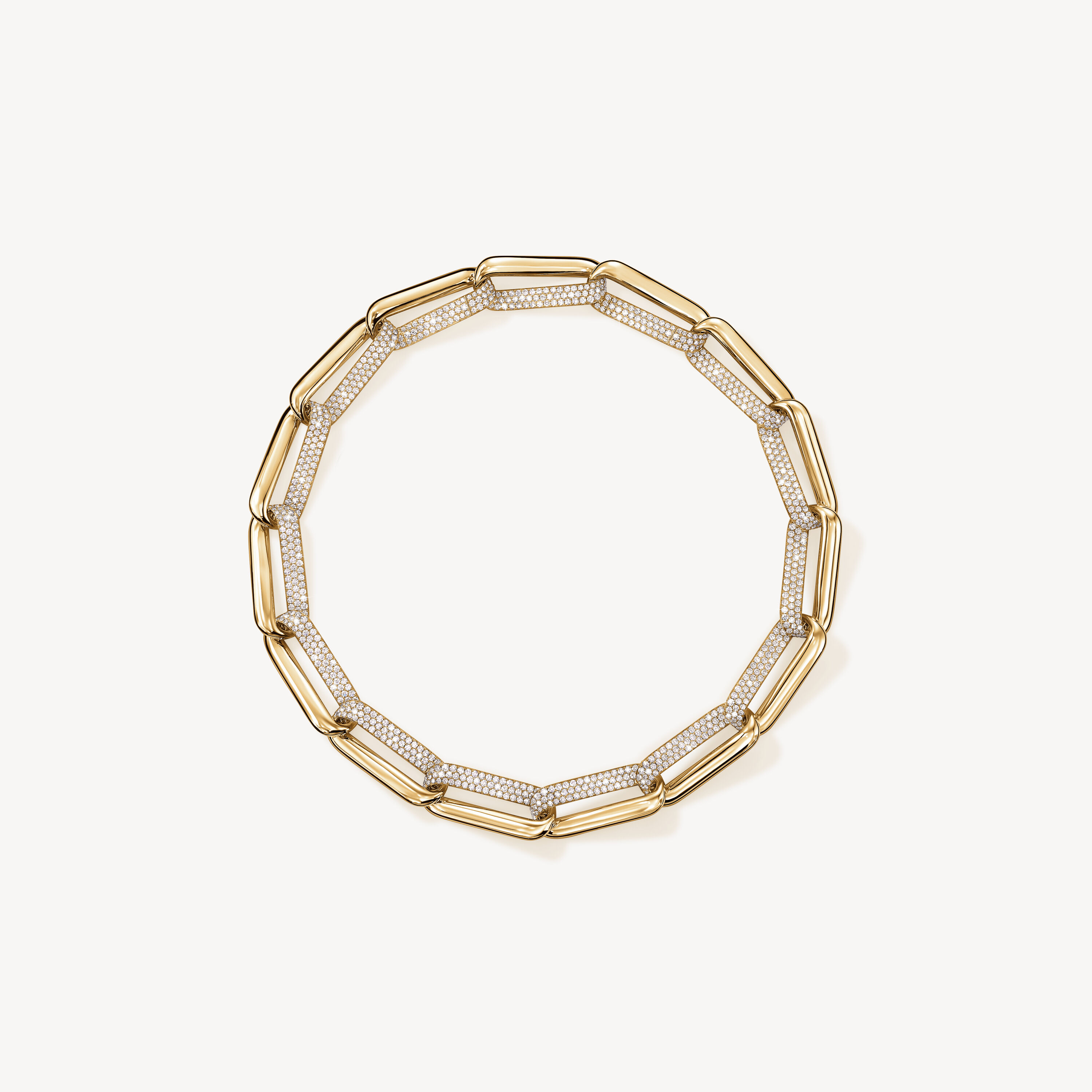 INSIDE/OUT Diamond Link Necklace, 18K Yellow Gold, large