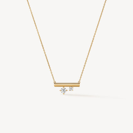 BARRE Floating 迷你钻石项链, 18K 黄金, large