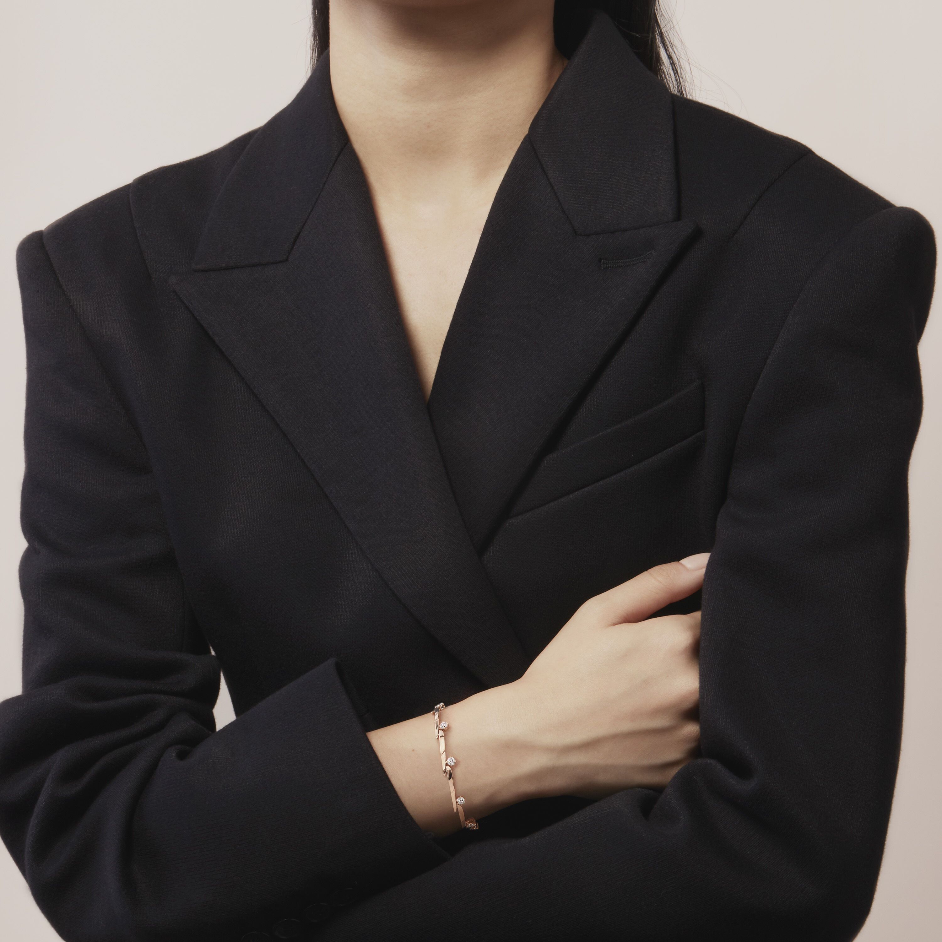 Vela Crossover 钻石手链, 18K 黄金, large