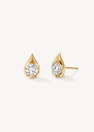 LU Droplet Studs, 18K Yellow Gold LU Droplet Studs, 18K Yellow Gold, large