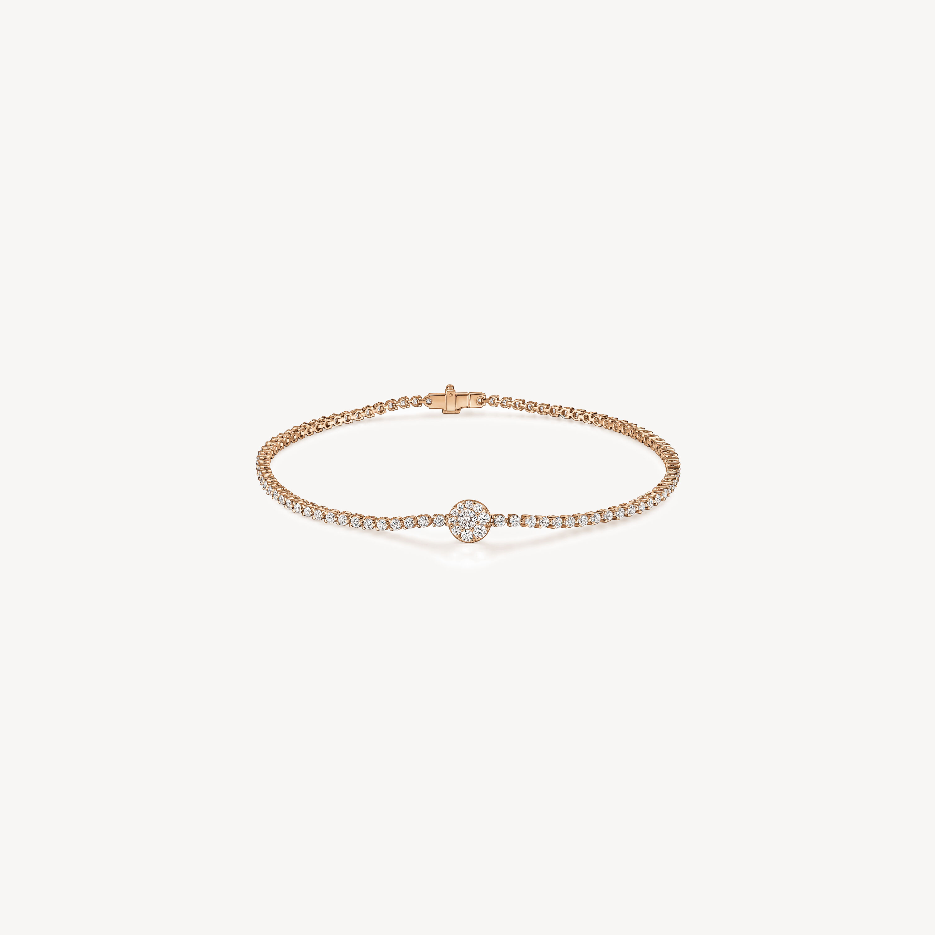 Tessa Circle 钻石手链, 18K 玫瑰金, large