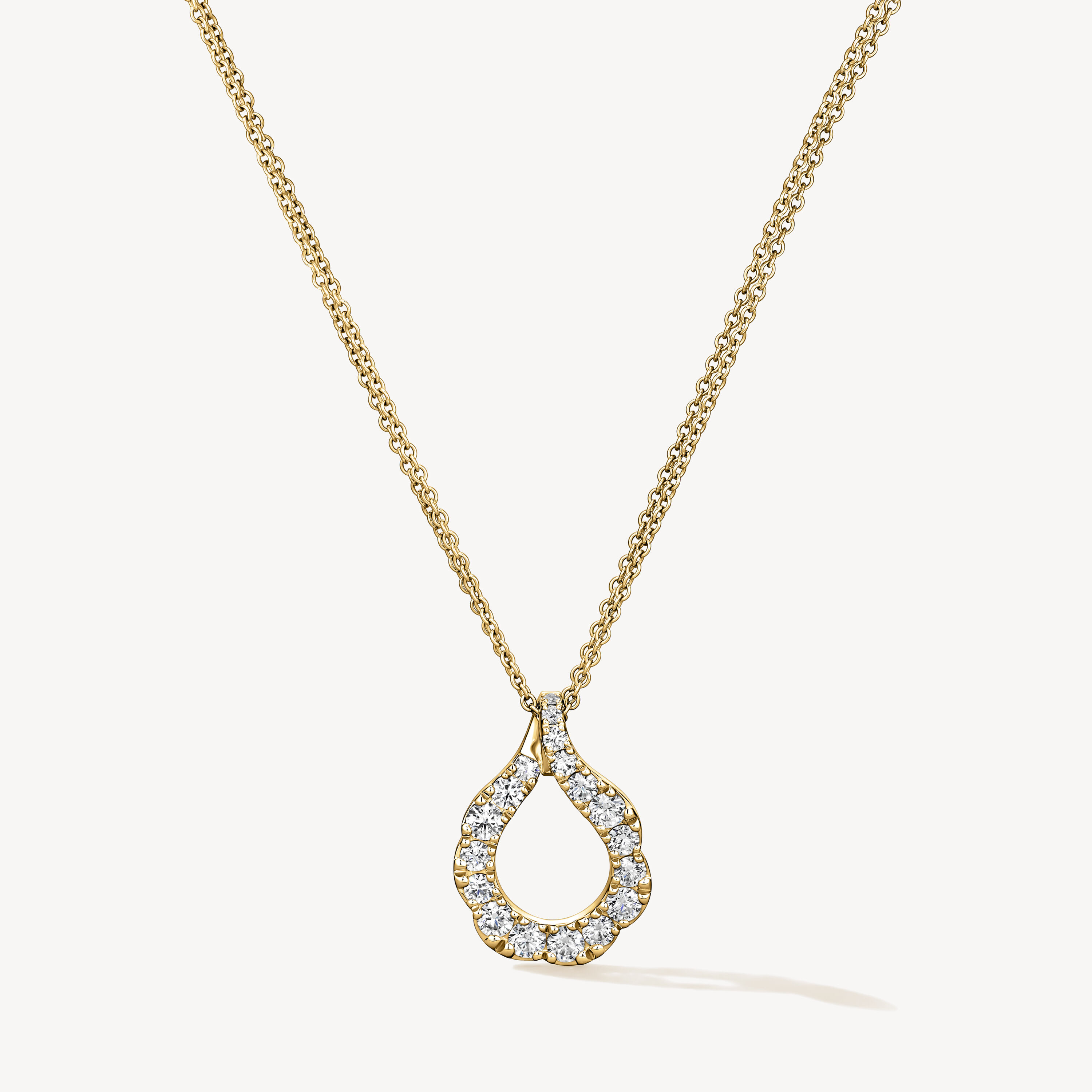 Lorelei Crescent 钻石项链, 18K 黄金, large