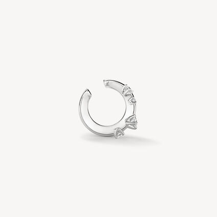 Barre 系列钻石耳夹, 18K 白金, large