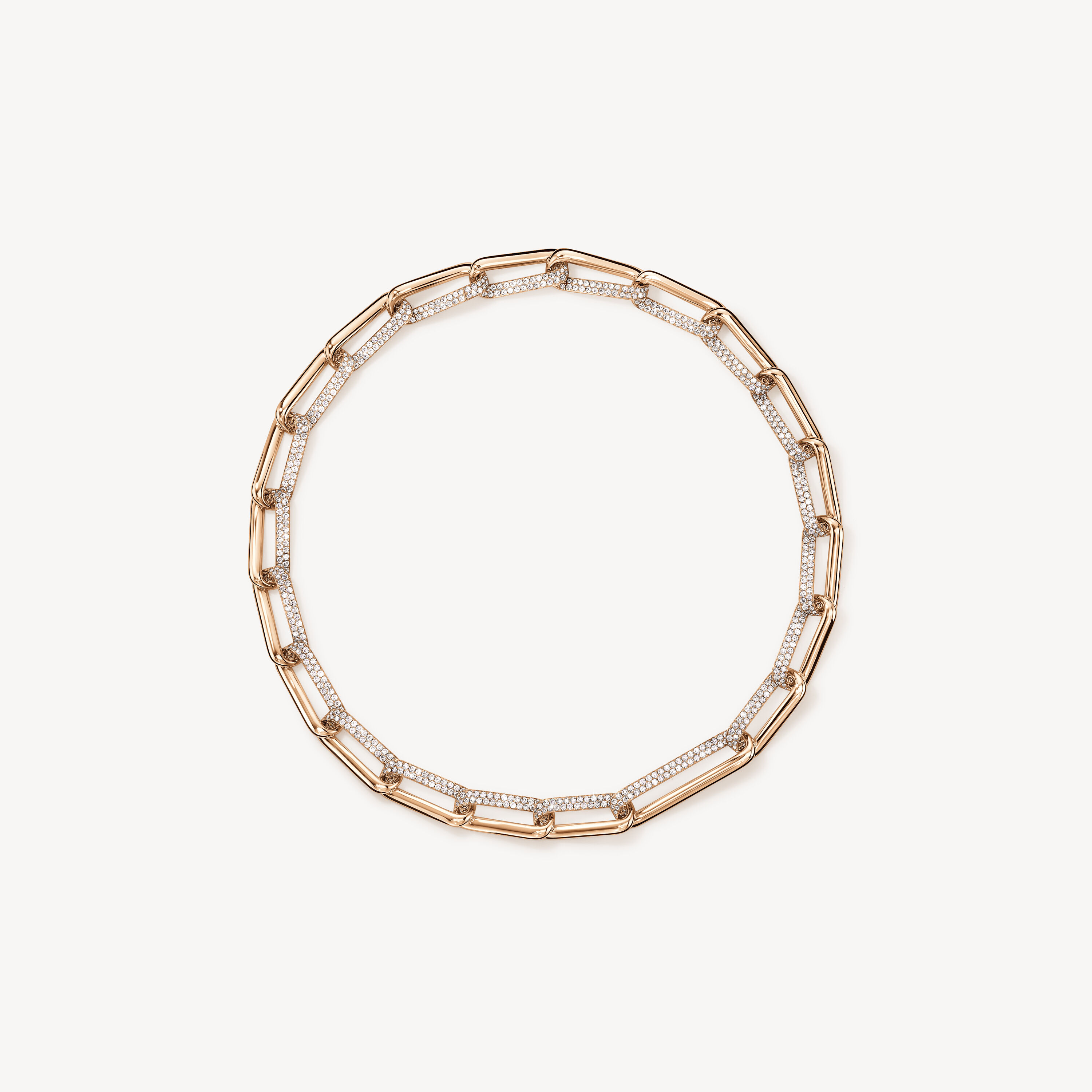 INSIDE/OUT 链式钻石项链（加长款）, 18K 玫瑰金, large