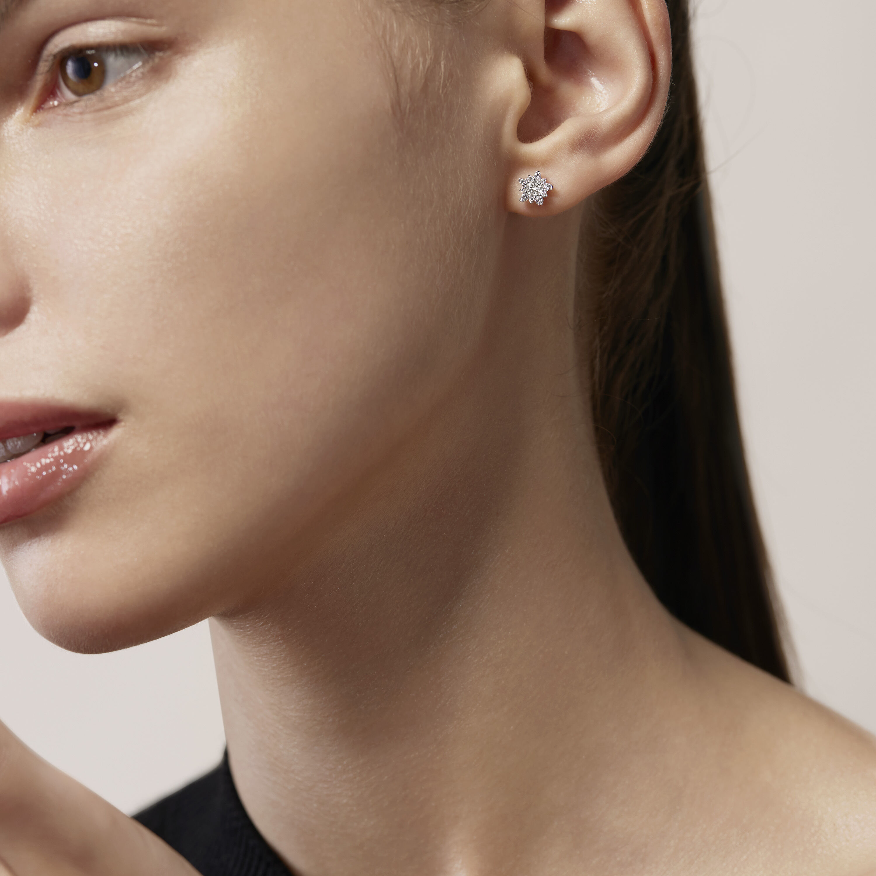 Aerial Cluster Stud Earrings, 18K Rose Gold, large