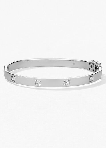 Copley Bangle, 18K White Gold w/Platinum Copley Bangle, 18K White Gold w/Platinum, large