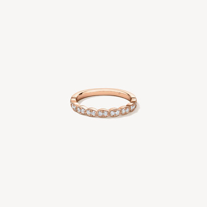 Lorelei Floral Milgrain Diamond Band, 18K Rose Gold, large