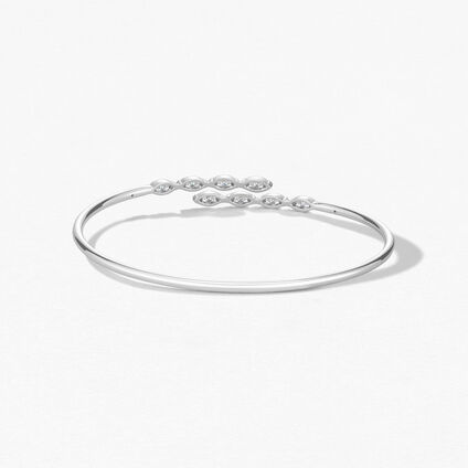 Aerial Marquise Flexi 钻石手镯, 18K 白金, large