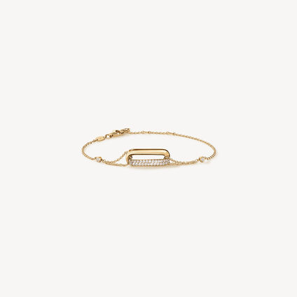 INSIDE/OUT Diamond Link Chain Bracelet, 18K Yellow Gold, large