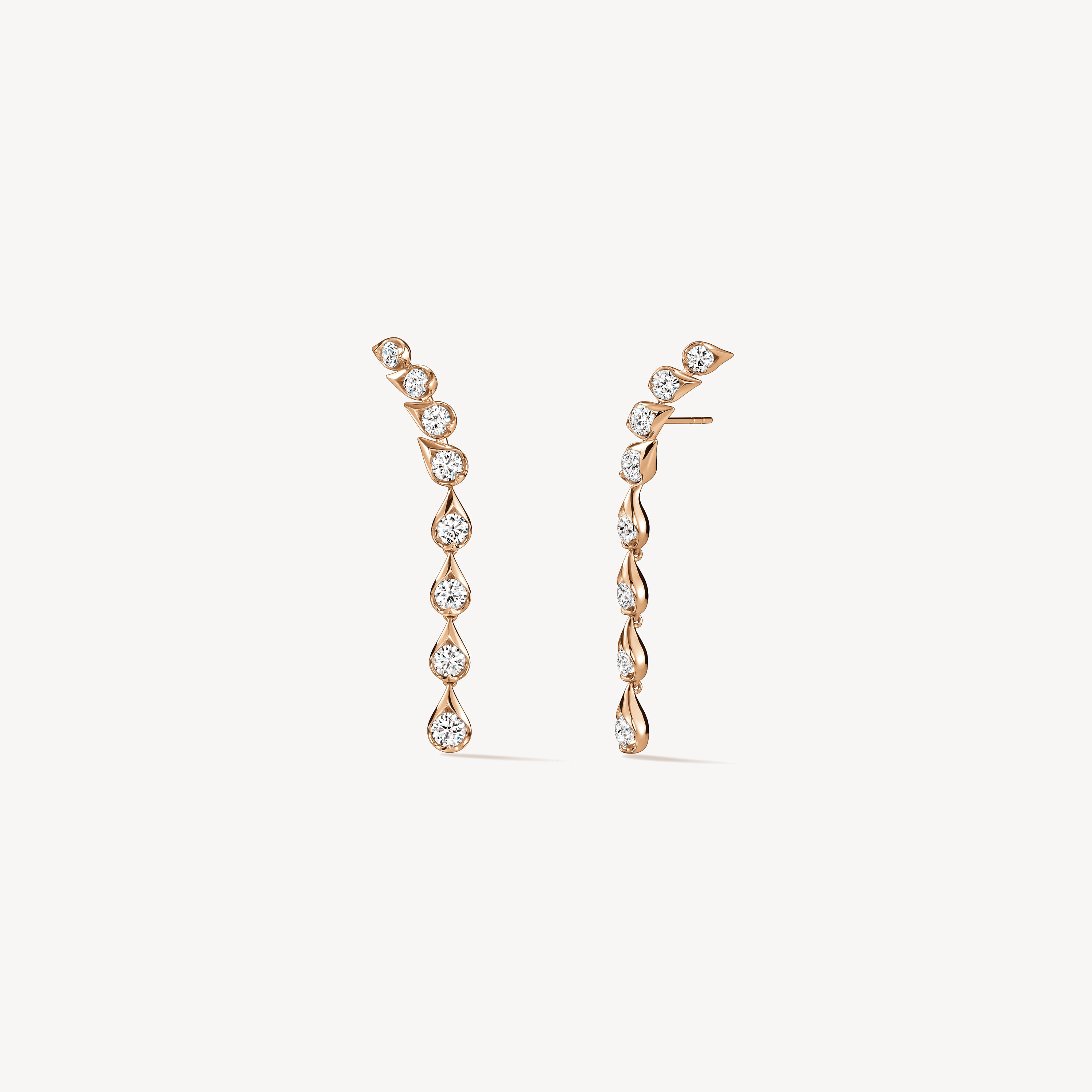 LU Droplet Stiletto Earrings, Small, 18K Rose Gold, large
