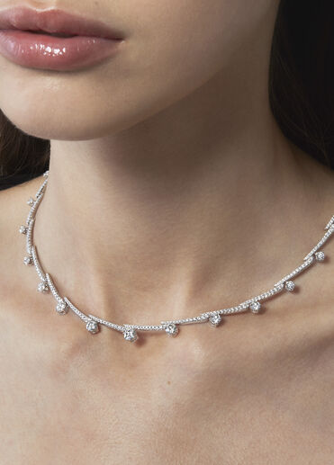 Vela Crossover Pavé Necklace,  Vela Crossover Pavé Necklace, , large