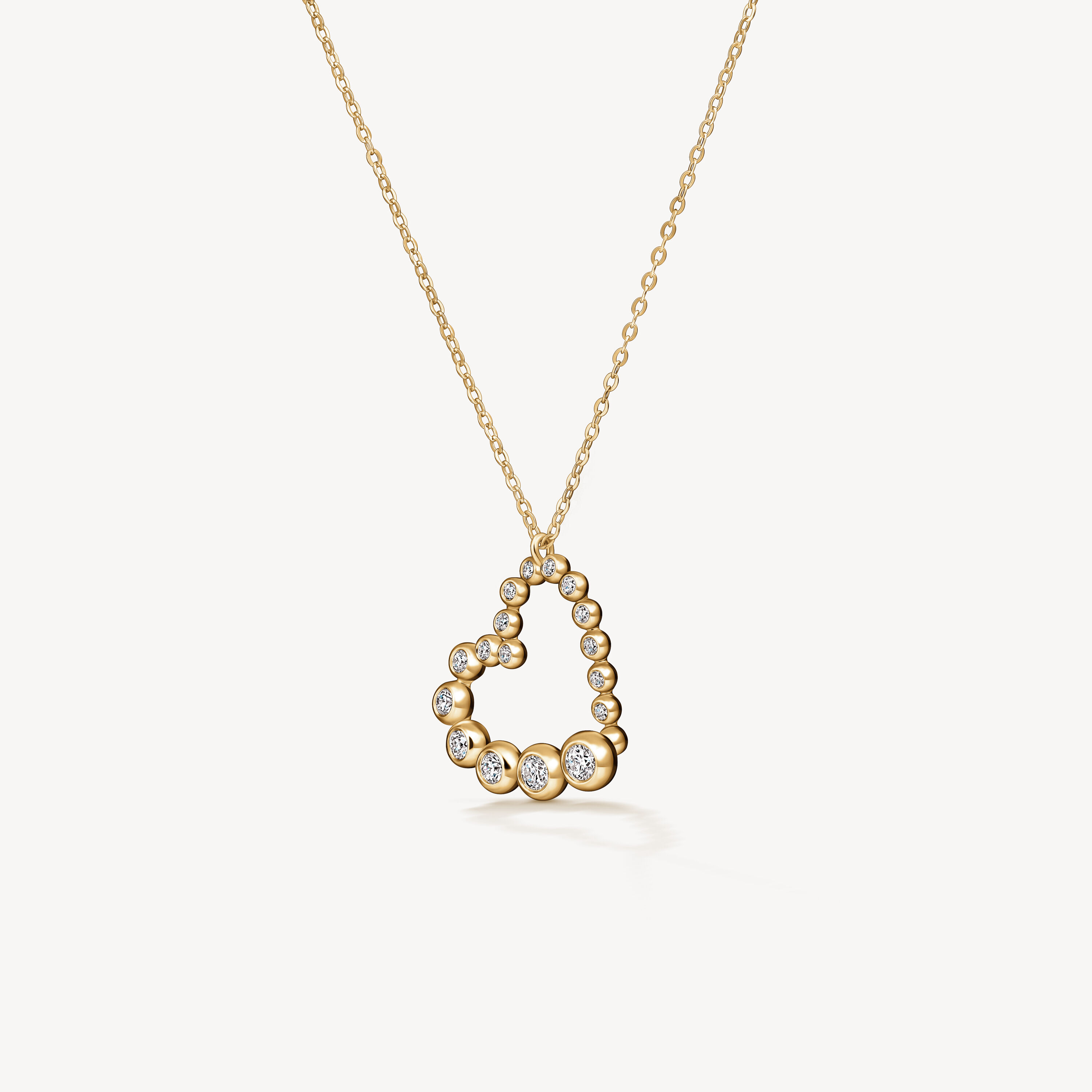 DREAM Heart 钻石项链（小）, 18K 黄金, large