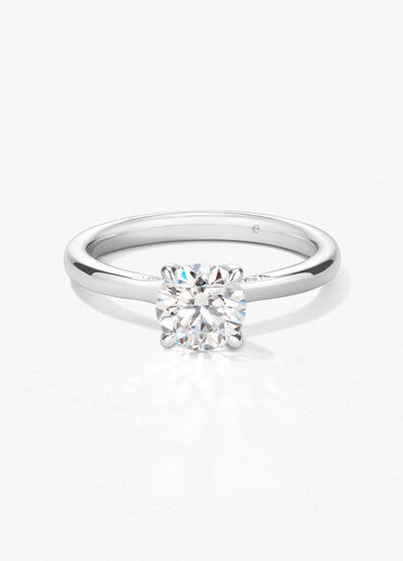 Vela Solitaire Ring with Diamond Gallery, Platinum Vela Solitaire Ring with Diamond Gallery, Platinum, large