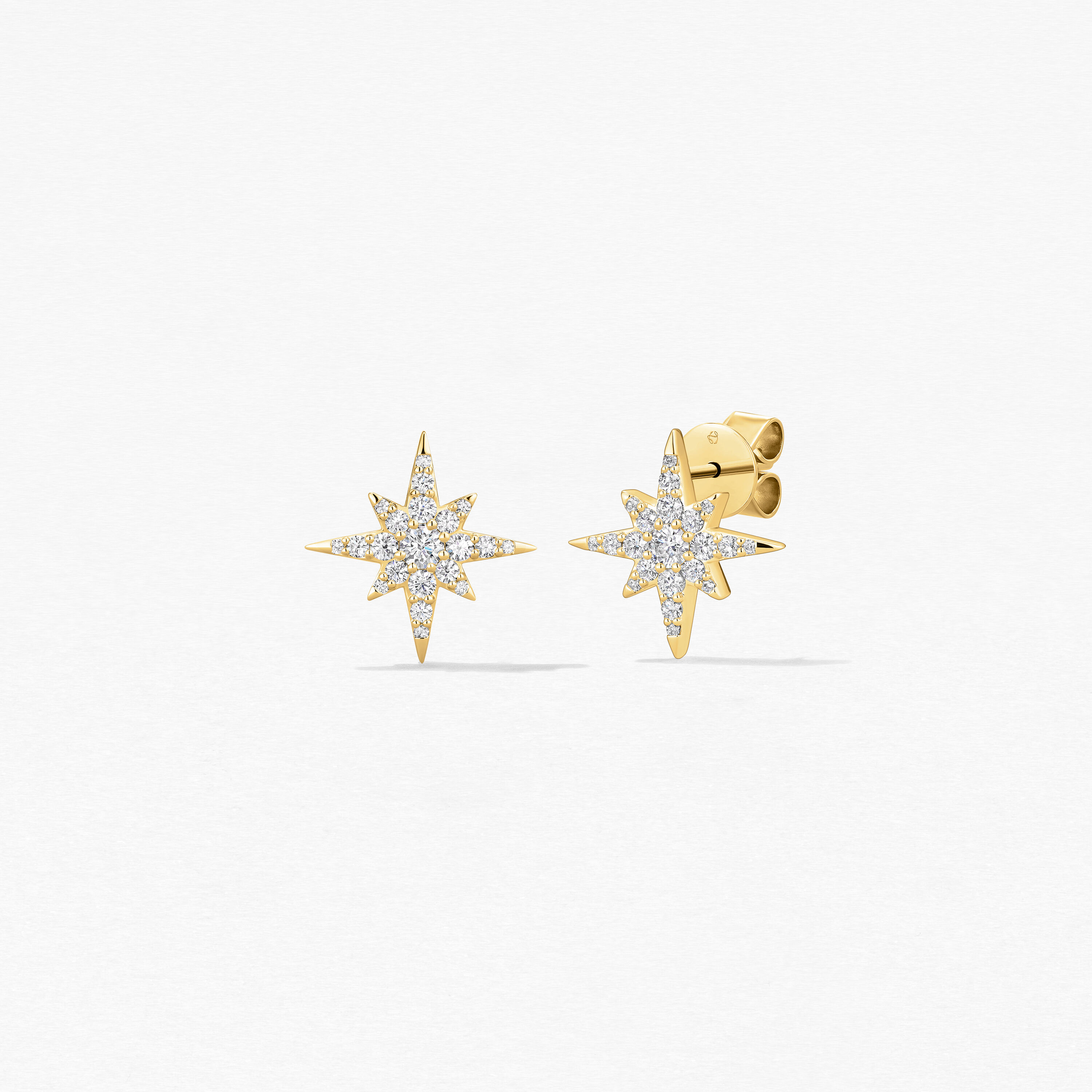 Charmed Starburst Earrings, 18K Yellow Gold, large