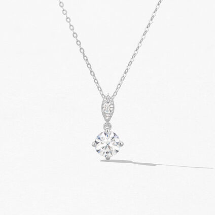 Aerial Petite Drop Pendant, 18K White Gold Aerial Petite Drop Pendant, 18K White Gold, large