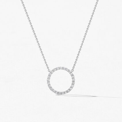 Signature Circle Pendant - Large, 18K White Gold Signature Circle Pendant - Large, 18K White Gold, large