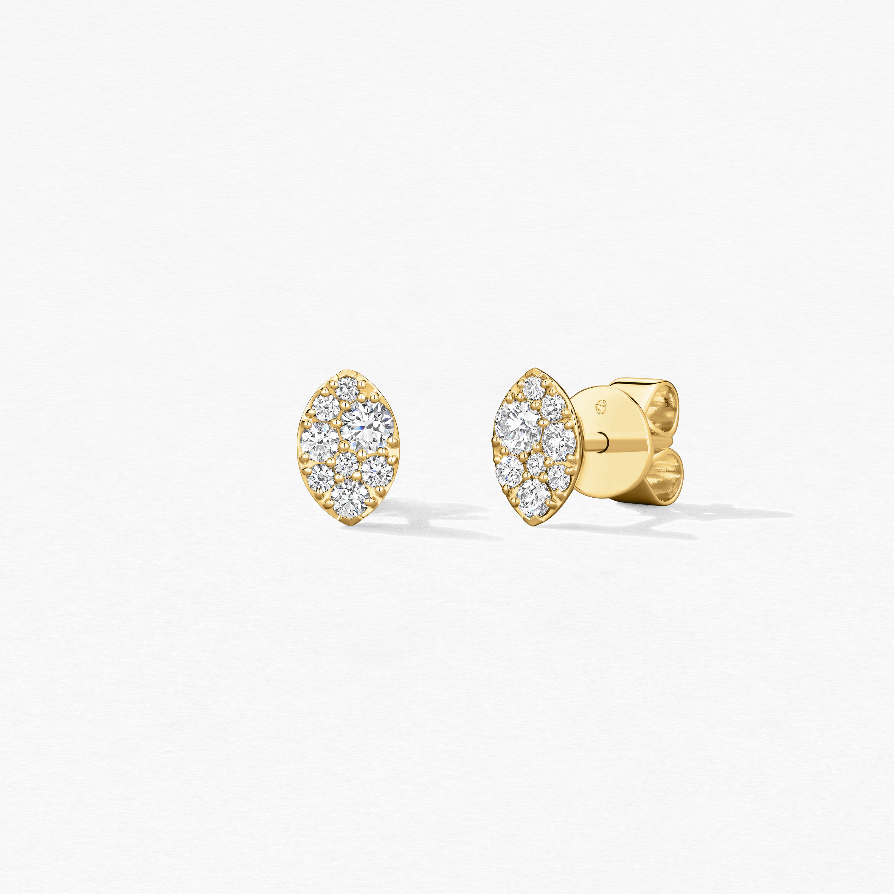 Tessa Navette Earrings, 18K 黄金, large