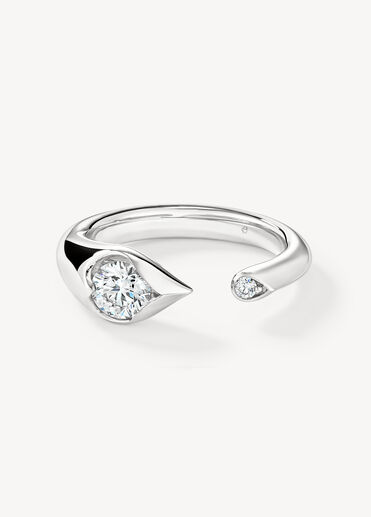 LU Open Droplet Ring, 18K White Gold LU Open Droplet Ring, 18K White Gold, large