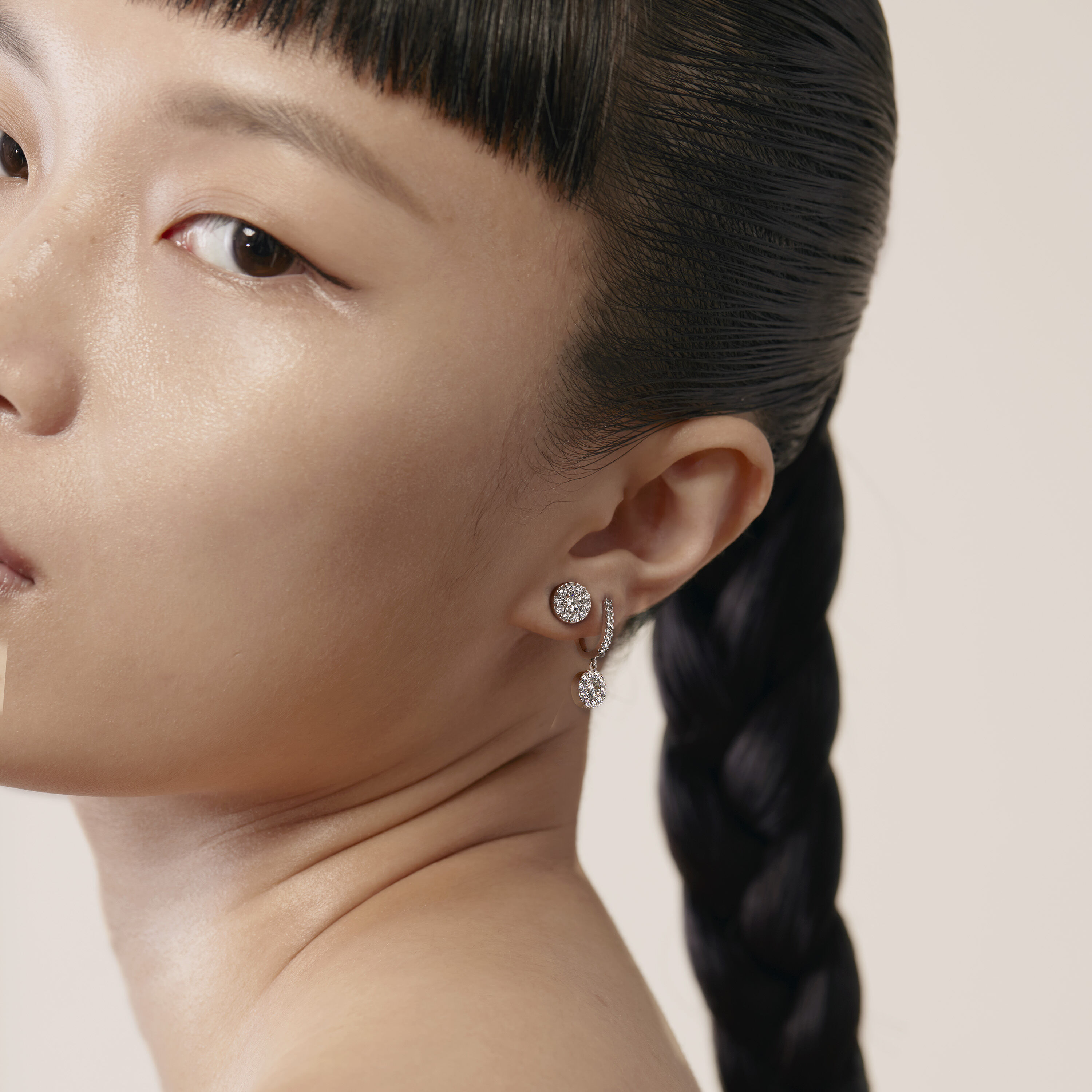 Fulfillment 钻石耳环, 18K 黄金, large