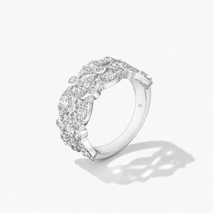 HOF Bezel Regal Triple Ring, 18K 白金, large