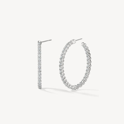 Signature Oval Hoop - Large, 18K 白金, large