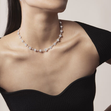 Joy Premium钻石项链, 18K 白金, large
