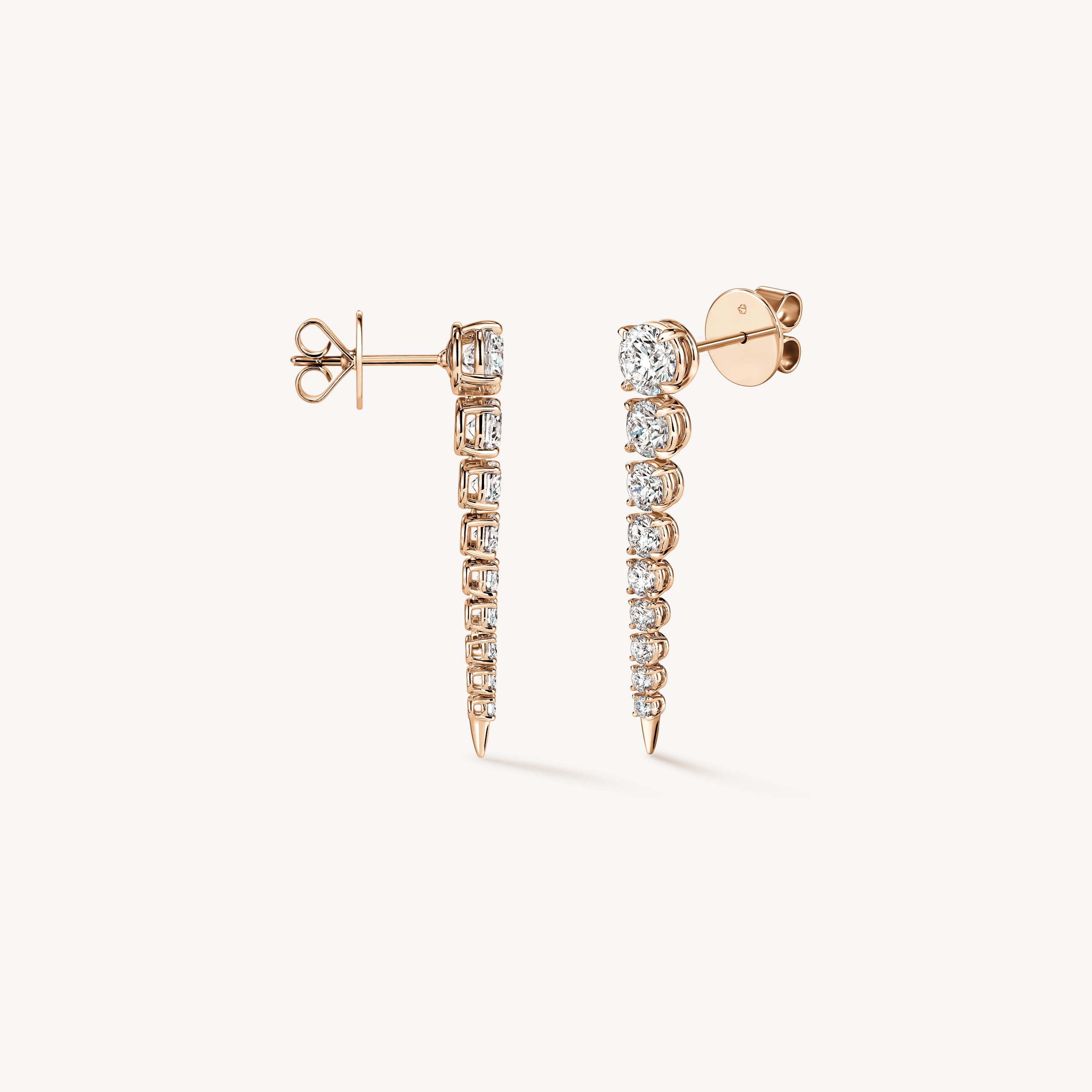Icicle Diamond Drop Earrings, 18K Rose Gold, large