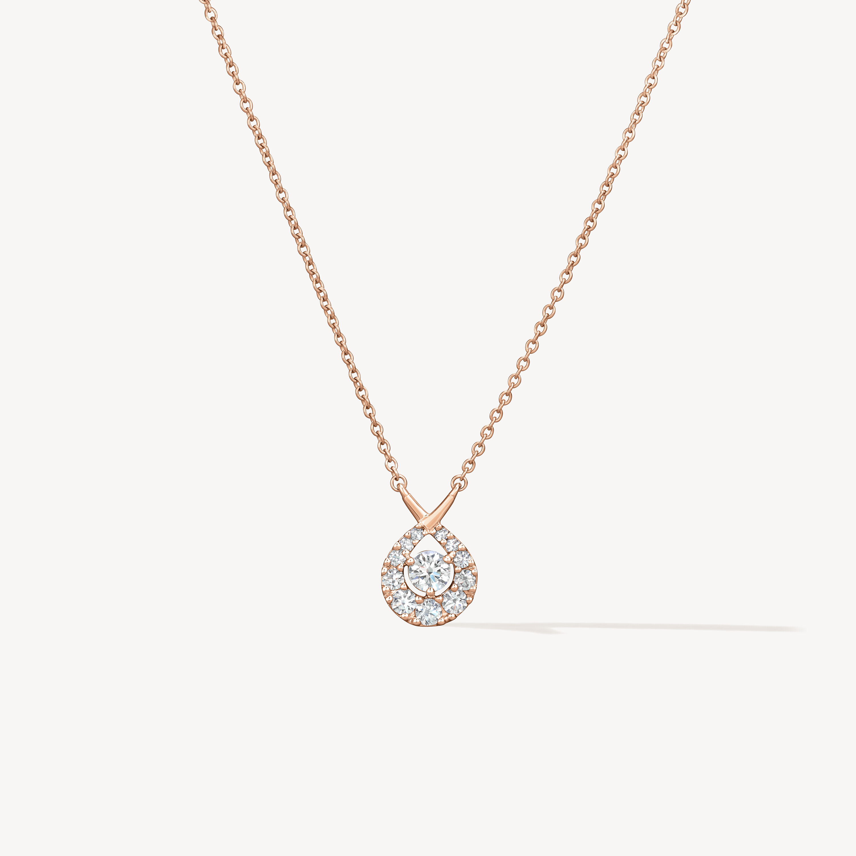 Optima 钻石项链, 18K 玫瑰金, large