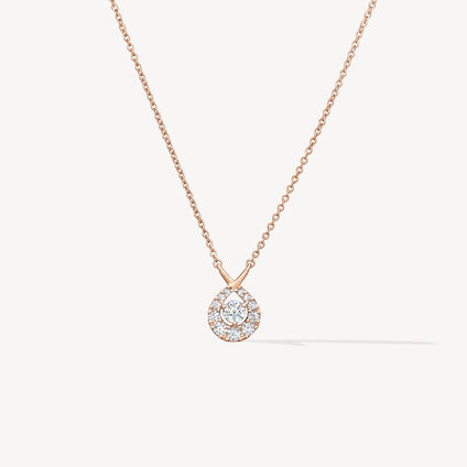 Optima 钻石项链, 18K 玫瑰金, large