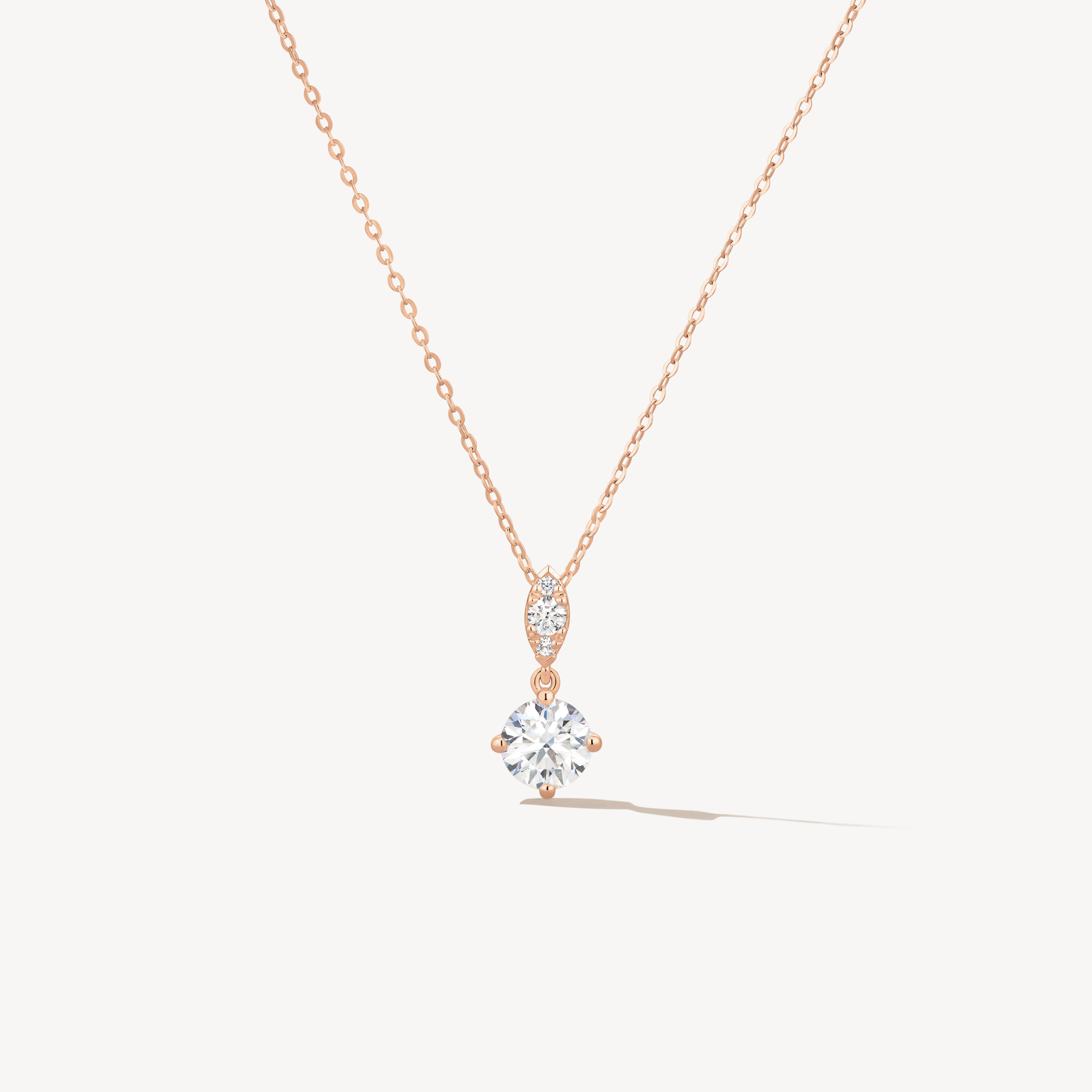 Aerial Petite Drop 钻石项链, 18K 玫瑰金, large