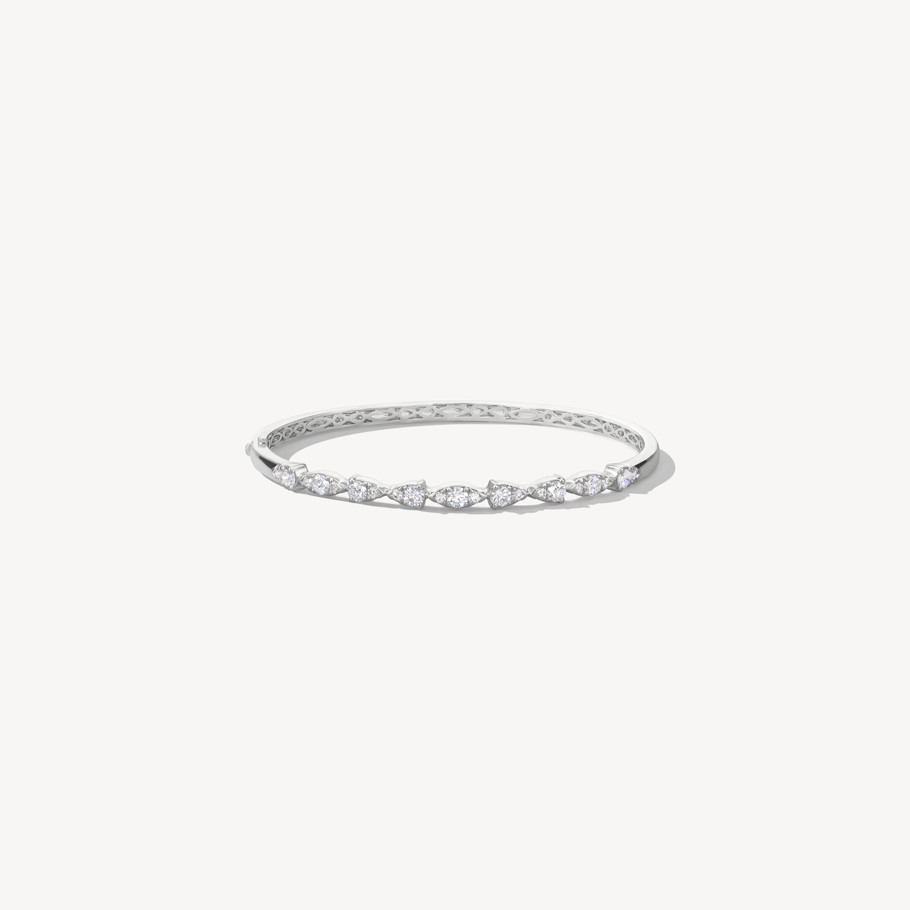 Aerial Dewdrop Bangle, 18K White Gold, large