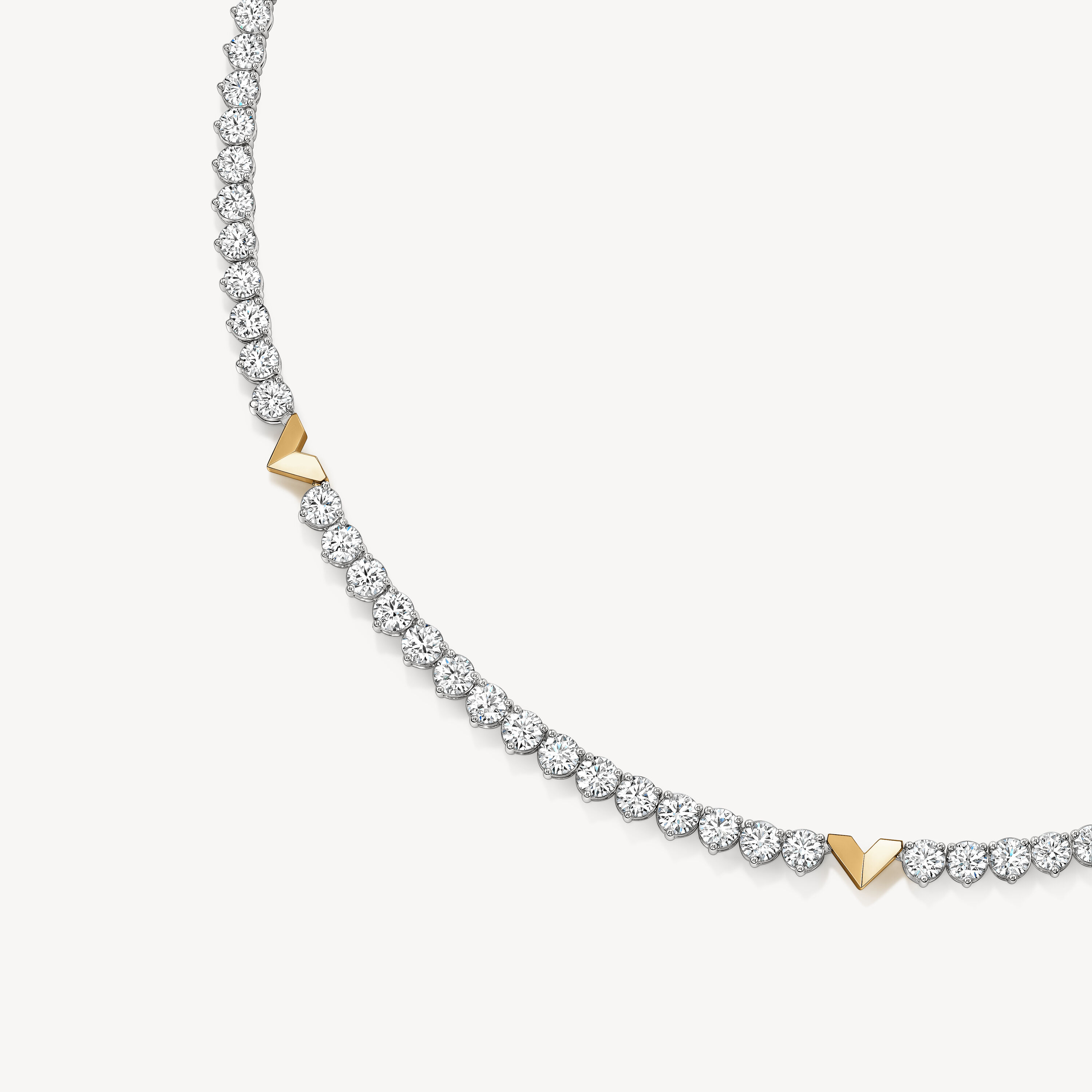 Copley Line 钻石项链, 18K 白金和黃金, large