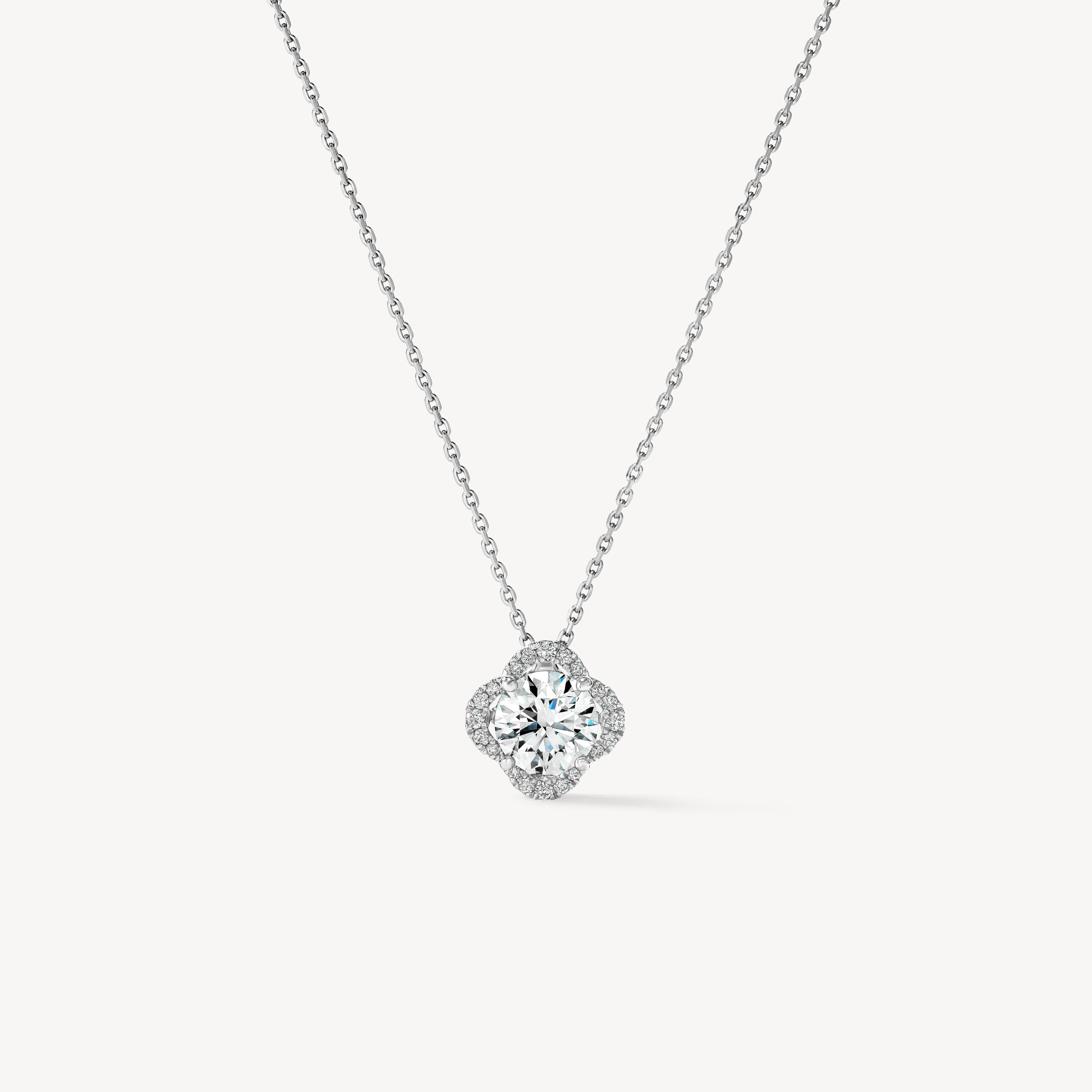 Timeless Diamond Necklace, 18K 白金, large