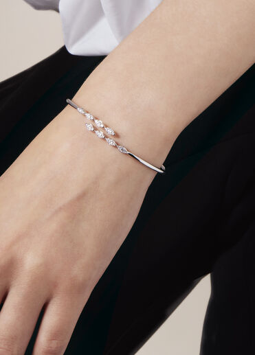Aerial Marquise Flexi Bangle, 18K White Gold Aerial Marquise Flexi Bangle, 18K White Gold, large