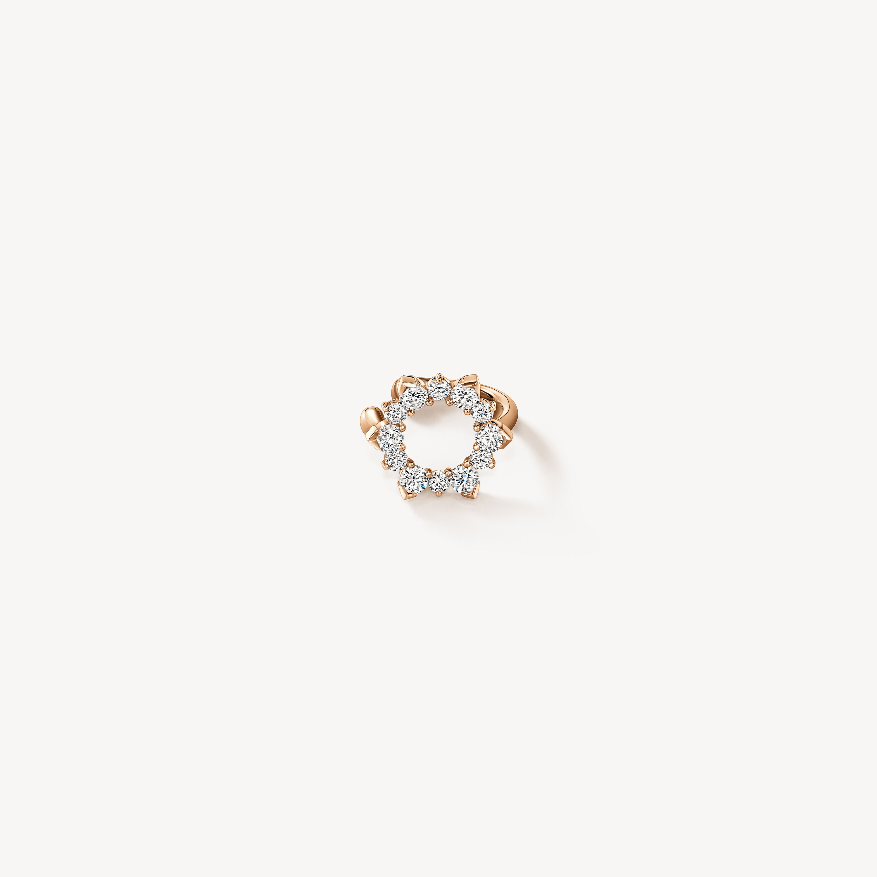 Aerial Open Sunburst 钻石耳夹, 18K 玫瑰金, large