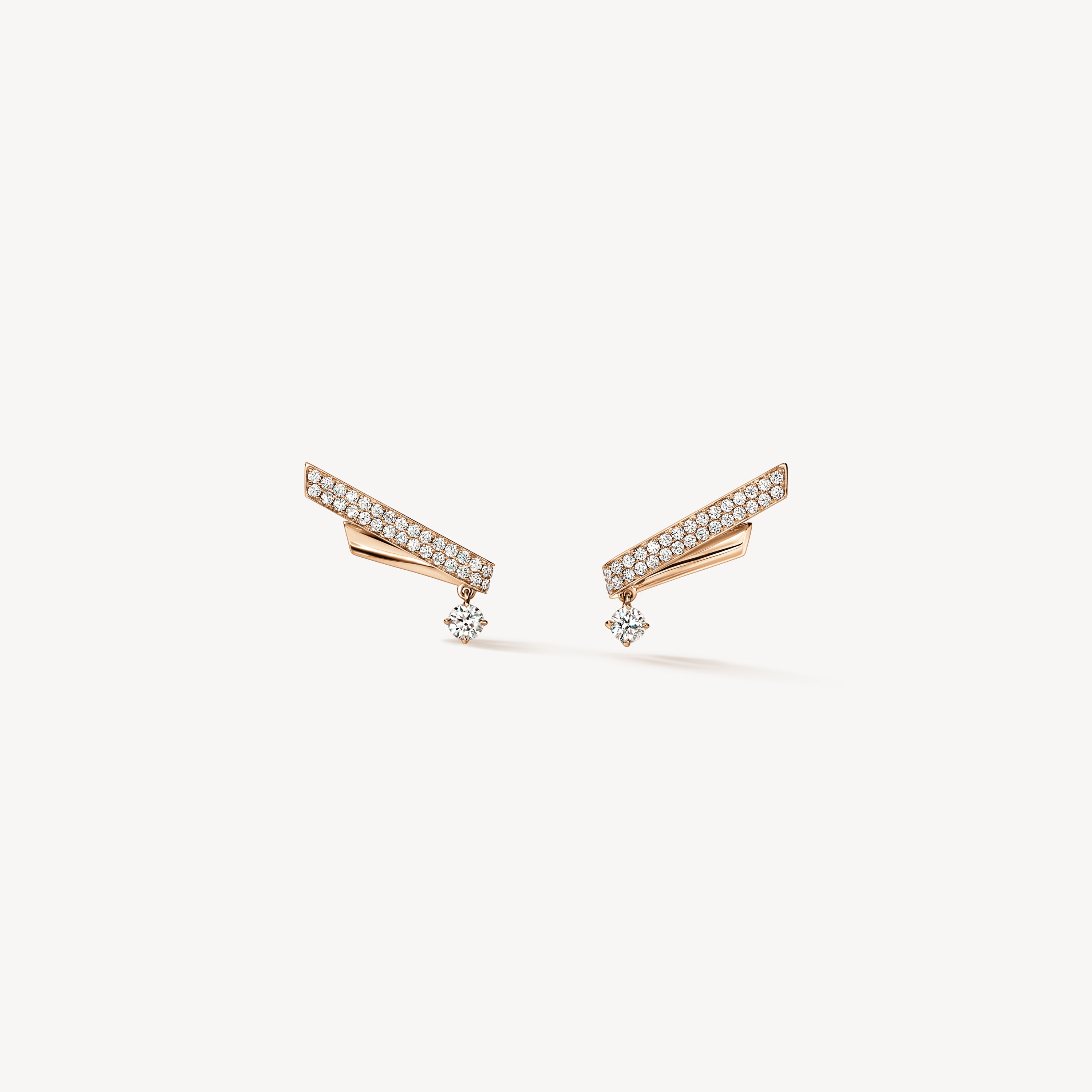 INSIDE/OUT Diamond Flip Climber Earrings, 18K Rose Gold, large