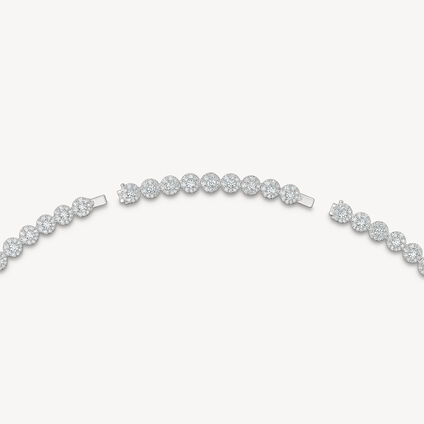 Tessa Line Necklace, 18K White Gold, large