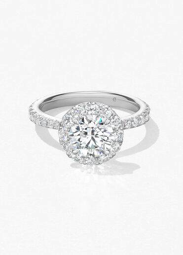 Vela Halo Ring with Diamond Band, Platinum Vela Halo Ring with Diamond Band, Platinum, large