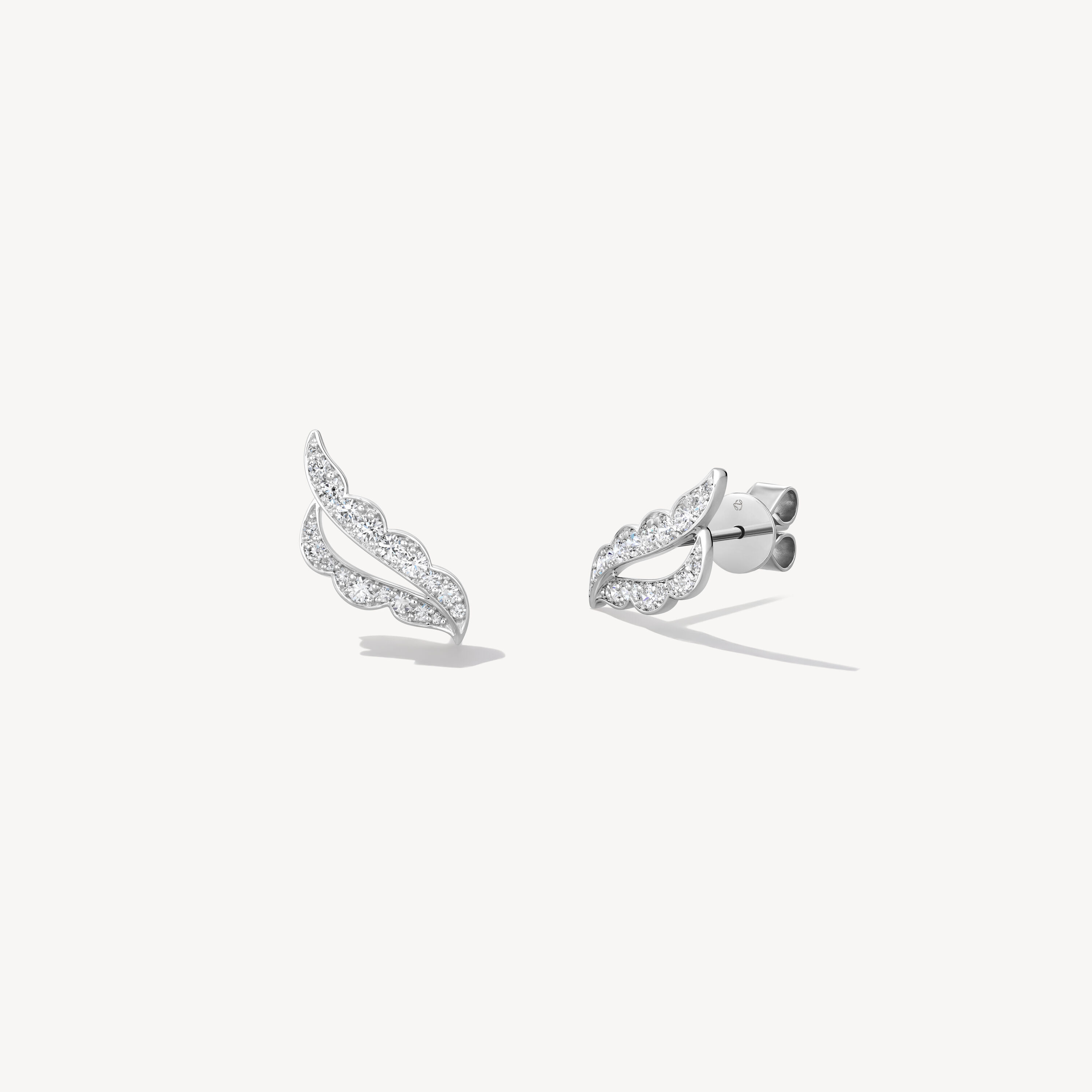 Lorelei Ribbon 钻石耳环, 18K 白金, large