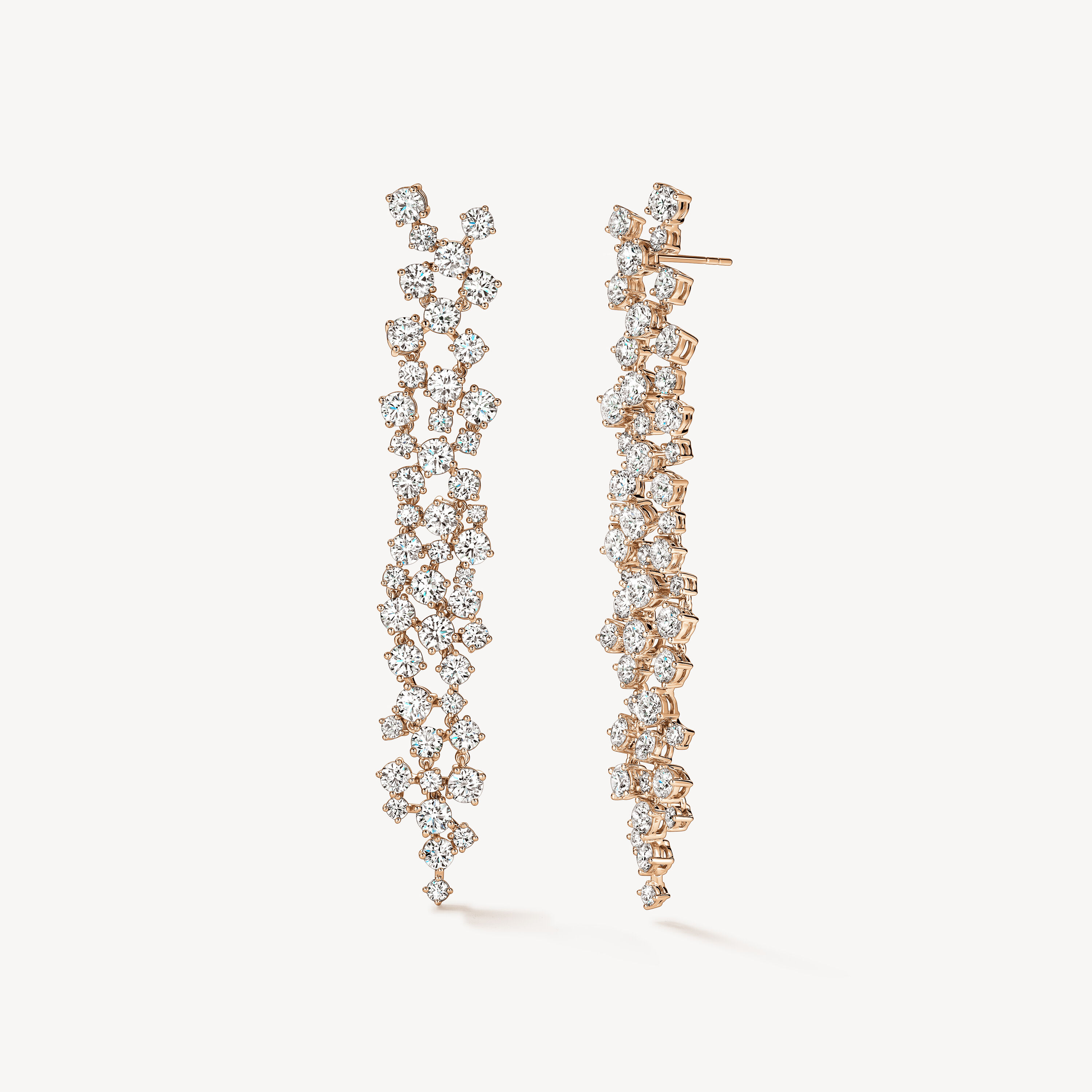 Starlight Diamond Drop Earrings, 18K Rose Gold, large