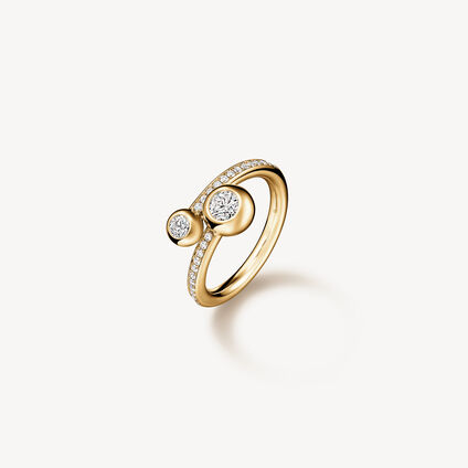 DREAM BYPASS PAV&Eacute; RING, 18K Yellow Gold, large