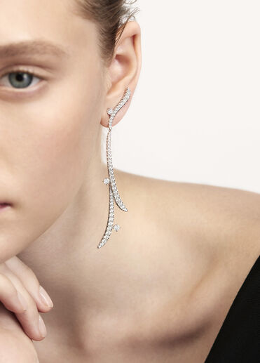 VELA系列法式切割密镶钻石耳环, 18K 白金 VELA系列法式切割密镶钻石耳环, 18K 白金, large