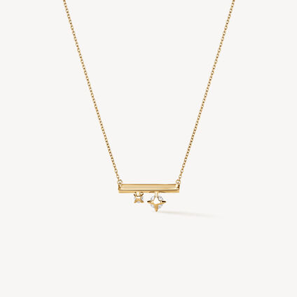 BARRE Floating 迷你钻石项链, 18K 黄金, large