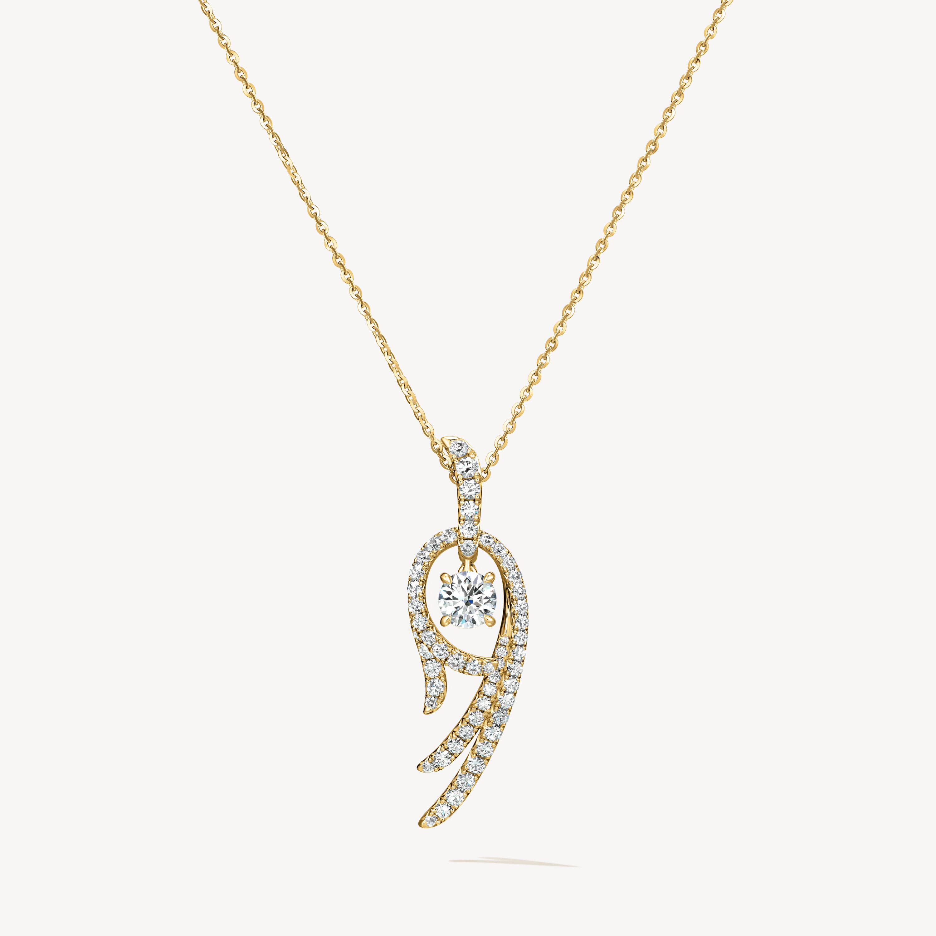 VELA Twisted 钻石项链, 18K 黄金, large