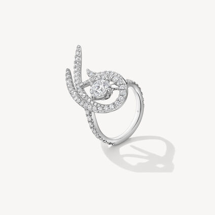 VELA Twisted Cocktail 钻石戒指 , 18K 白金, large