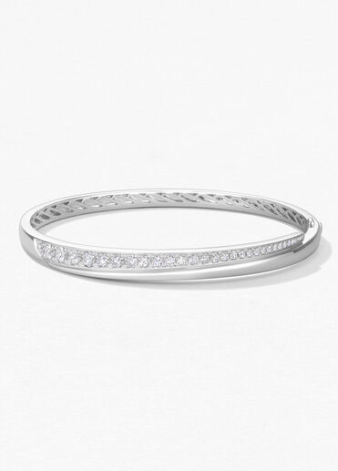 Vela Crossover Bangle, 18K White Gold Vela Crossover Bangle, 18K White Gold, large