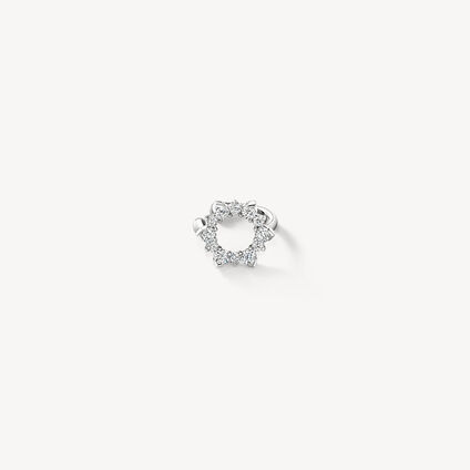 Aerial Open Sunburst Ear Cuff, 18K White Gold, large