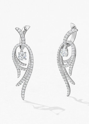 Vela Twisted Drop Earrings, Small, 18K White Gold Vela Twisted Drop Earrings, Small, 18K White Gold, large